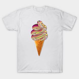 Trippy Soft Serve Icecream Art T-Shirt